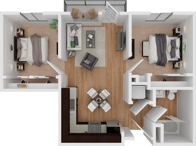 2BDRM, 1BTH 151 floor plan